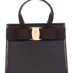 SALVATORE FERRAGAMO Classic! LEATHER VERA SATCHEL!
